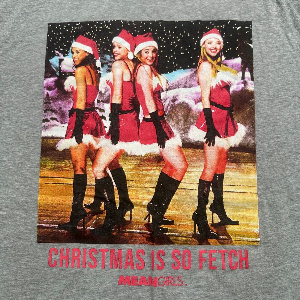 Mean Girls Christmas Is So Fetch Shirt L Large Gray Cotton Blend NEW NWT